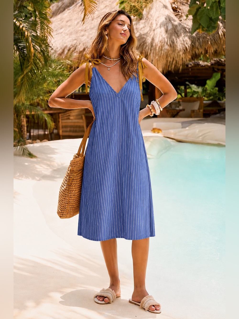 NEW Matilda Jane Sandy Seashell Beach Coverup Cotton Stripe Ribbon Bow Ties 100